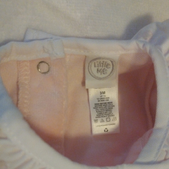 Little Me Velvet Pink Ruffled Kids One Piece​ - Picture 3 of 7